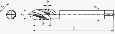 BN 37651 機用絲攻 用於盲孔內螺紋 用於 FILTEC®+ / LOCKFIL®+ / KATO® 鋼絲螺紋護套
