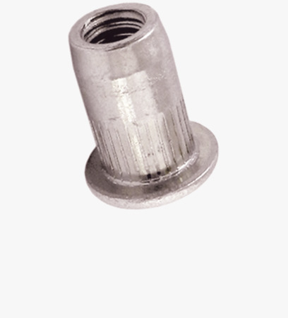 BN 25028 TUBTARA® UPO KN/SPO KN (RUT/ROF) Blind rivet nuts flat head, shank with improved knurl, open end