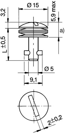 BN 34124 Camloc® 50F Verschlusszapfen schwere Ausführung Schlitzkopf