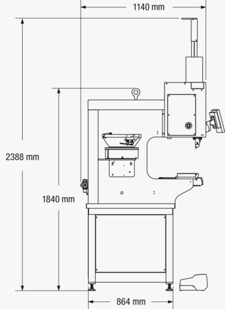 BN 26716 Haeger® 618™ MSP 5He Einpressmaschine mit Festanschlag-Zylinder, ohne Rüttlerschale