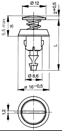 BN 34120 Camloc® 716F Chiusure rotative a pressione testa a taglio, tazza elastica in plastica (POM) nera