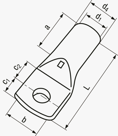 BN 27723 mecatraction DE Tubular cable lugs standard type, with inspection hole