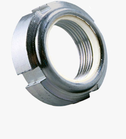 BN 38348 ELASTIC-STOP® GUP Ecrous à encoches  avec anneau polyamide, forme haute