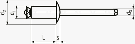 BN 25203 POP® PEEL TAPD…SO Peel-split-blindnitter fladrundhoved
