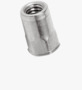 BN 25013 TUBTARA® HUKO/HSKO (HUT/316KS) Blind rivet nuts small countersunk head, semi-hexagonal shank, open end